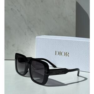 NEW Dior Signature S11F Logo Square Sunglasses in Black